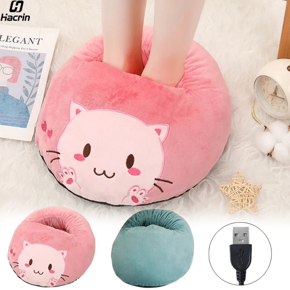 Foot Warmer USB Foot Heater Electric Foot Heating Pad Fast Heating Soft Plush Electric Foot Warmer for Home Heated Feet Warmer