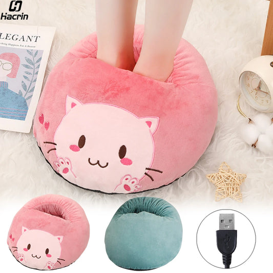 Foot Warmer USB Foot Heater Electric Foot Heating Pad Fast Heating Soft Plush Electric Foot Warmer for Home Heated Feet Warmer