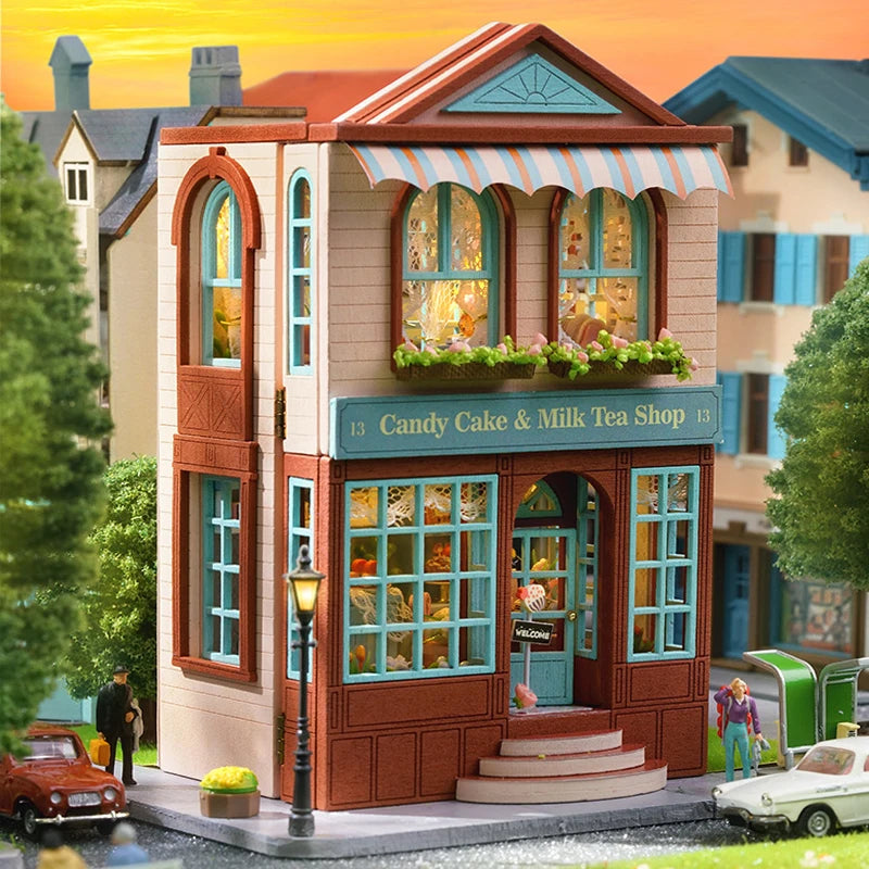 DIY Wooden Doll Houses Mini Assembly Handmade Small House Creative Scene Decoration DollHouse For Toys Birthday Gifts