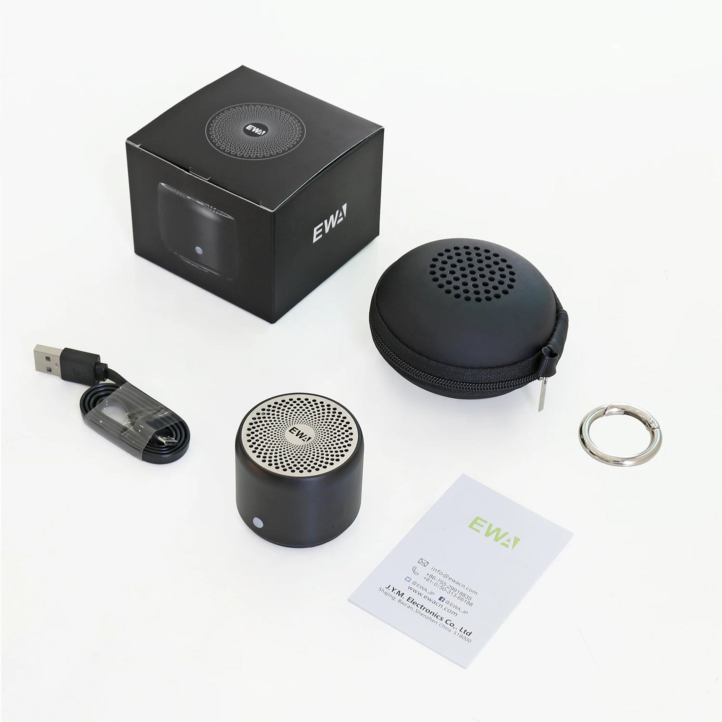 EWA A106 Pro Mini Bluetooth Speaker with Custom Bass Radiator, IPX7 Waterproof, Super Portable Speakers, Travel Case Packed