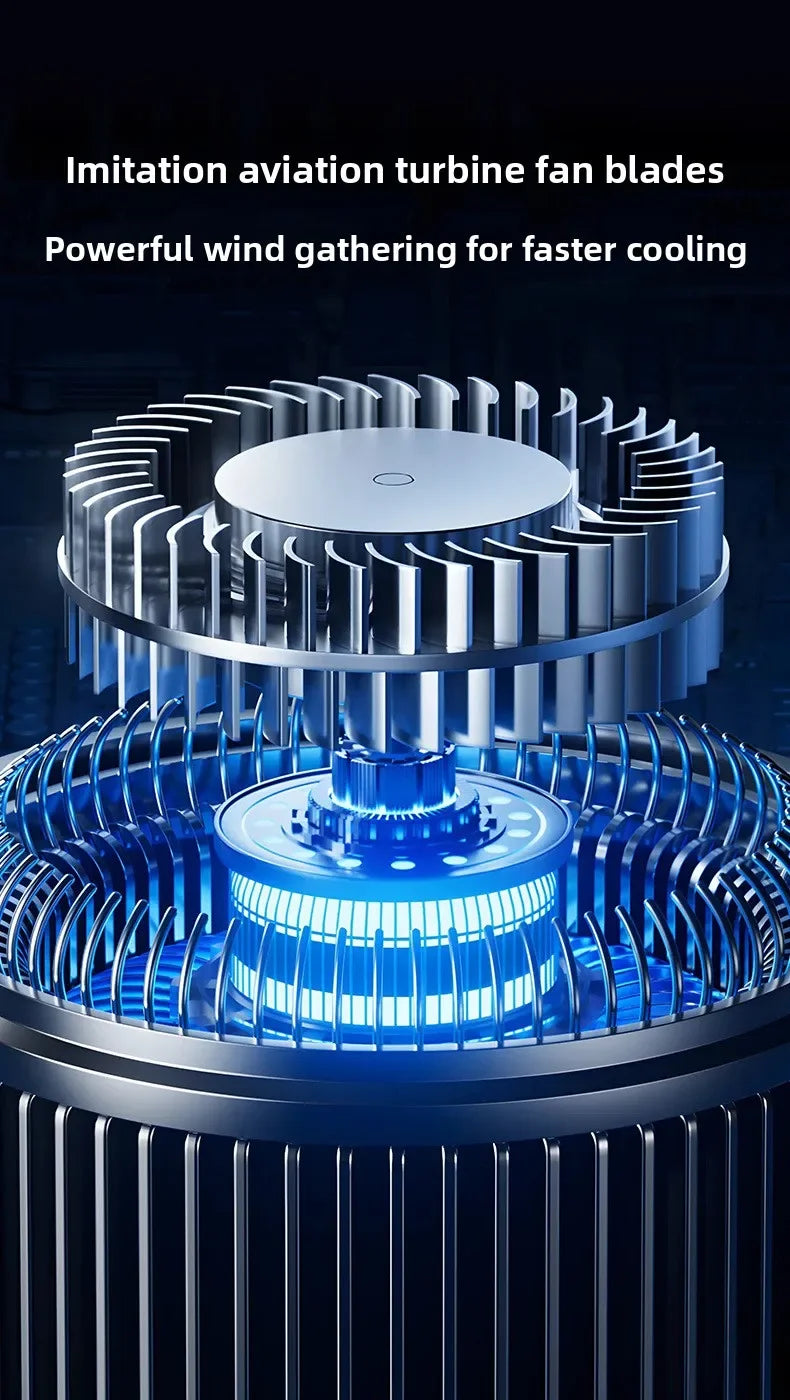 USB Hanging Neck Fan Portable Bladeless Mini Rechargeable Mute LED Digital Display Electric Air Cooler Handheld