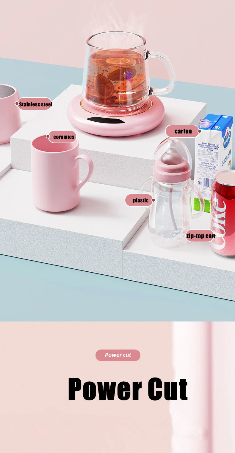1PC Thermostatic Heating Coaster USB Home Heating Coaster 3-speed Adjustment Heating 55 Degrees Constant Temperature