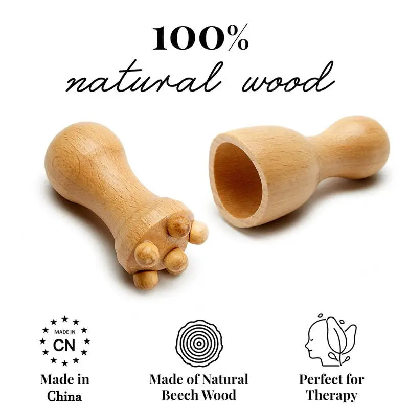 1/7pcs Face Massager  Wooden Face  Face Roller Mini Wood Therapy Face Wood Therapy Meridian Massage Kit Facial Roller Lifting