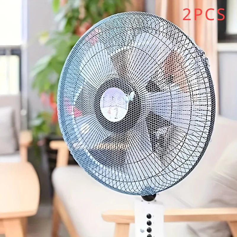2PCS Universal Reusable Fans Cover Dustproof Net-Hand Wash and Machine Wash Available,Suitable for Bedroom,Kitchen,Living Room