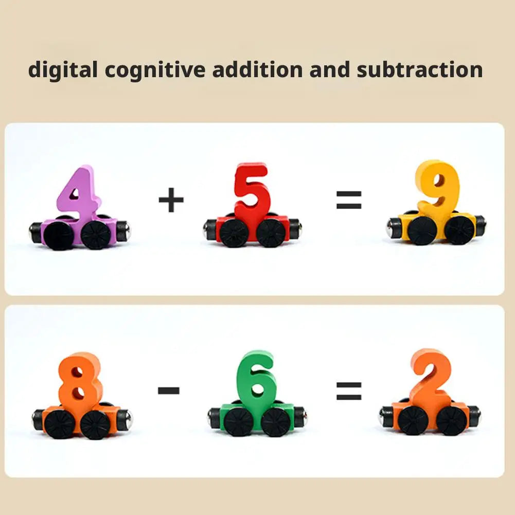 Train Set Magnetic Digital Train Puzzle Wooden Number Trains Learning Activities Educational Digital Train Toys Kids Gifts