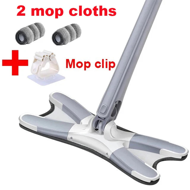 X-type Flat Floor Mop for Hardwood Wood Ceramic Tiles Home 360 Degree Squeeze Mop Hand-free Wash Lazy Mop Home Cleaning Tools