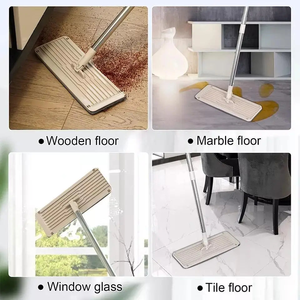 360° Flat Mop and Bucket Set Mop Dry Squeeze & Multi-Functional Wash