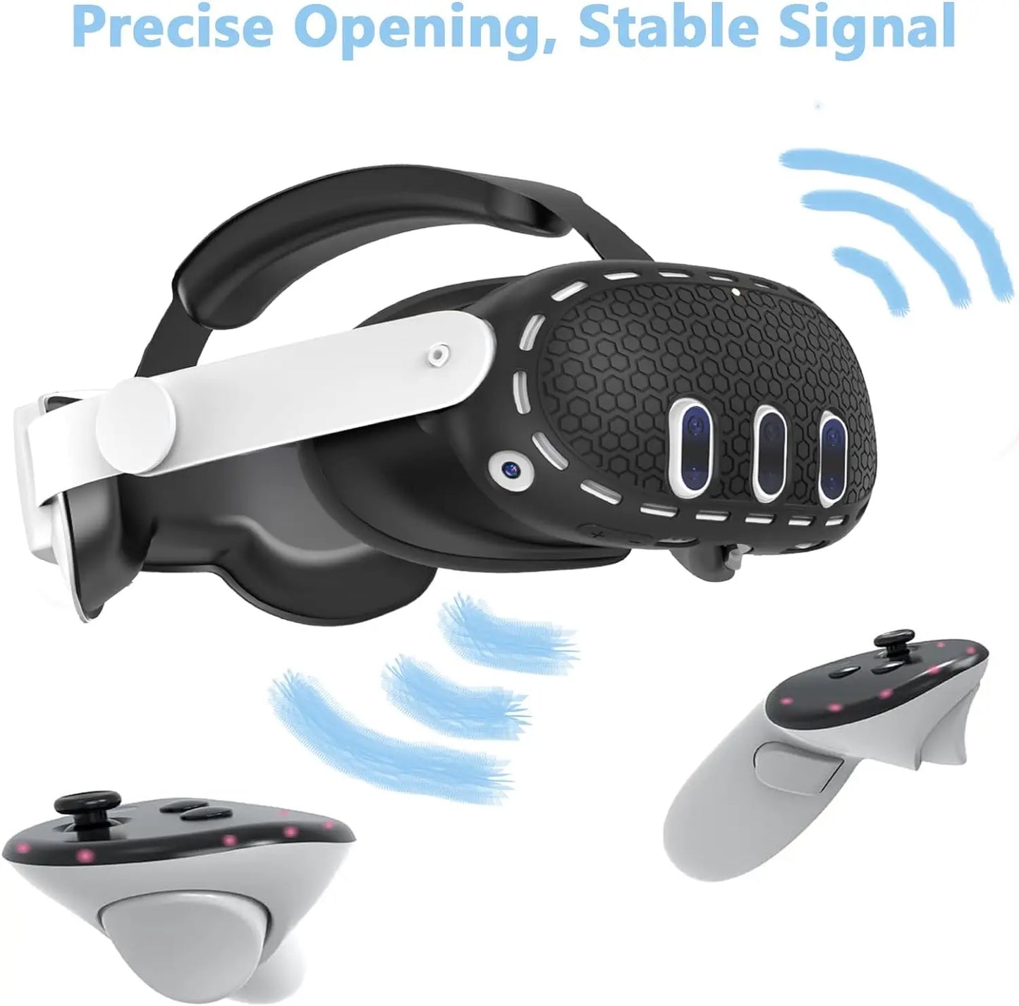 VR Accessories for Meta Quest 3, 4 in 1 Silicone Protective Case Set for Quest 3,Controller Grip Cover,VR Shell Cover,Face Cover