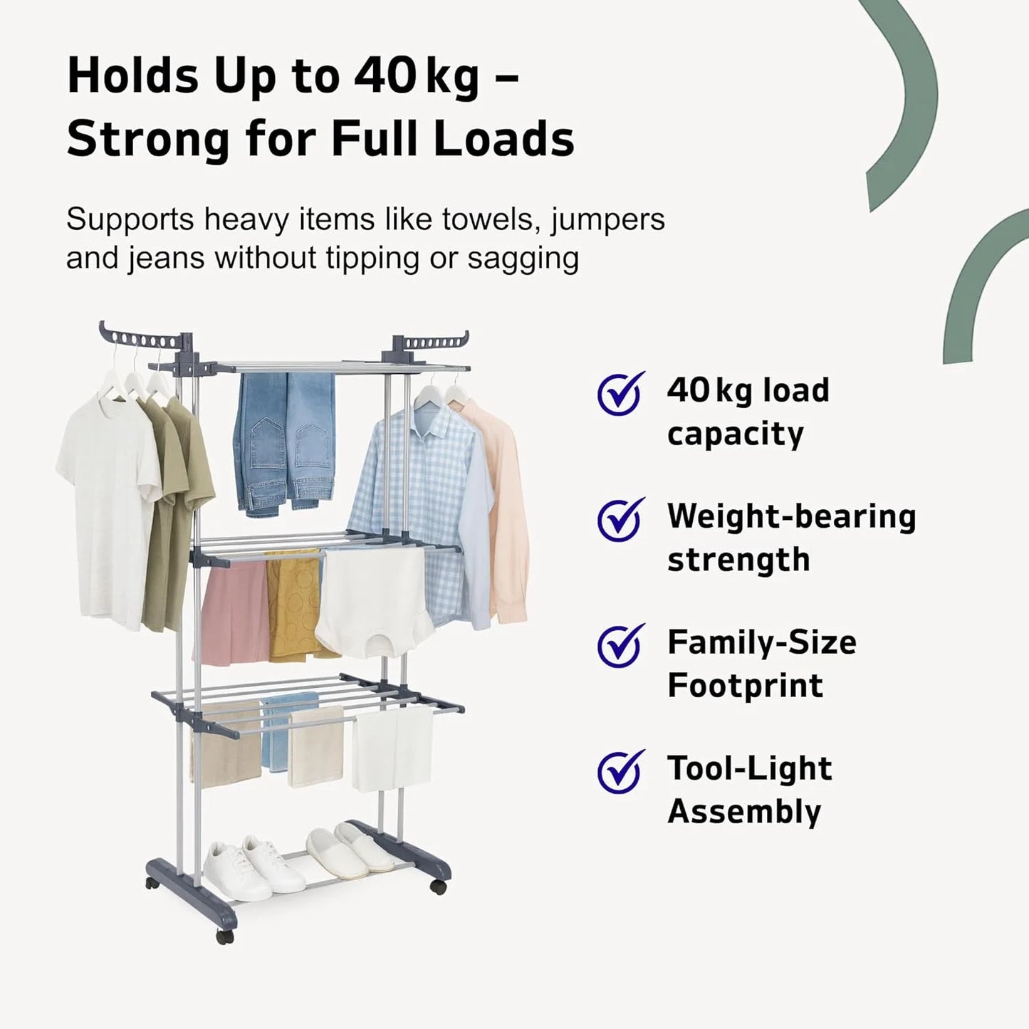 4 Tier Foldable Clothes Airer Rack Indoor Outdoor Dryer Laundry Dry Rail Hanger