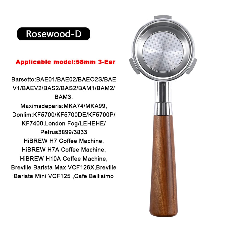 58mm 3-Ear For Hibrew h7 h7a h10a Espresso Bottomless Portafilter Breville Barista Max/Mini/Signature Brew Basket Barista Tools