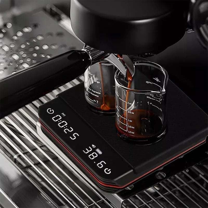 Black Coffee Scales High Precision Electronic Scales Palm Size Rechargeable Smart Espresso Scales with Timer 3 Modes Use