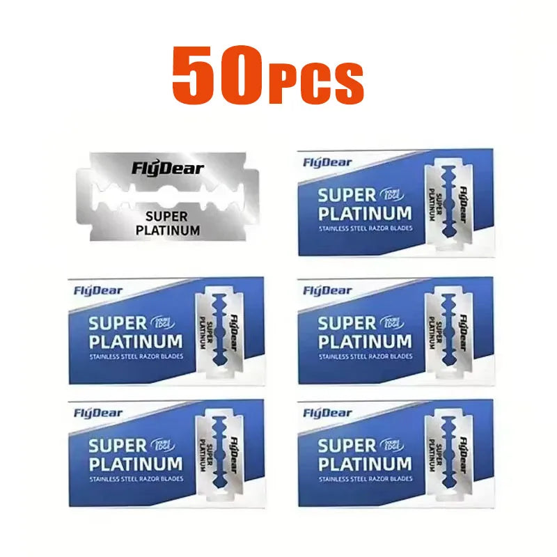 10/50/100Pcs Stainless Steel Razor Blade Old-Fashioned Manual Double-Sided Razor Blade Hairdressing Barber Shop Tools