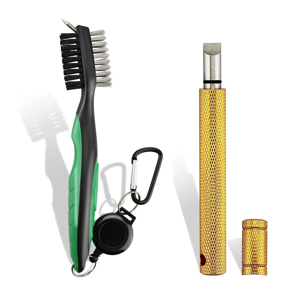 2Pcs/Set Golf Club Brush Golf Club Sharpener Grooving Tool Golf Putter Wedge Ball Groove Cleaner Kit Cleaning Tool  Accessories