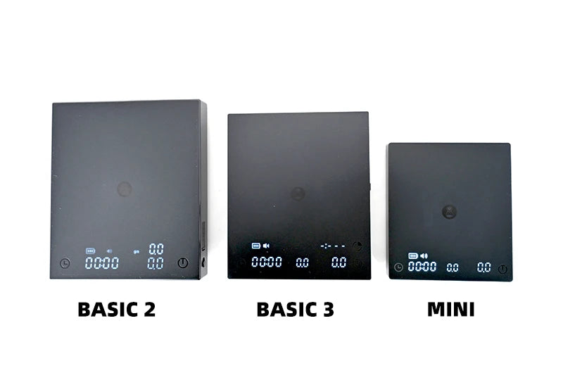 TIMEMORE Basic 2 Black Mirror Pour Over Coffee Scale flow rate display Auto Timer digit Kitchen Food scale espresso 0.1g/2kg