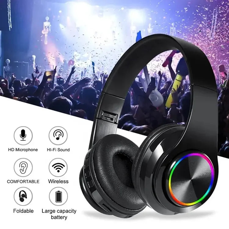 B39 Bluetooth Headset Foldable Headphones HiFi Stereo Earphone With Mic Support SD Card FM For Xiaomi Iphone Sumsamg Phone