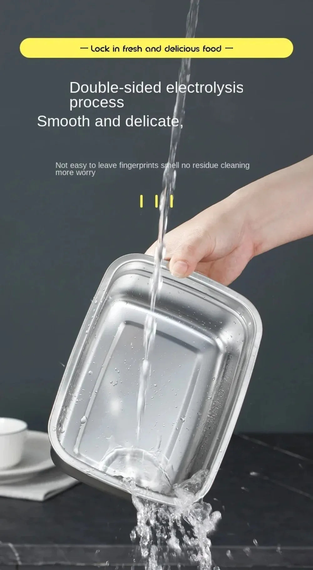 Stainless Steel Camping Lunch Box Sealed Microwave Suitable Preservation Box Large Capacity Leak-proof
