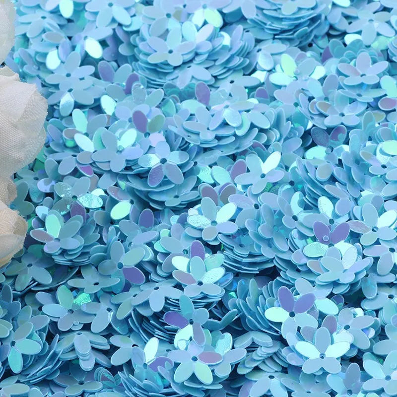 Sequin Matte White Color 10mm Cup Five Finger Flower Sequins Paillettes Sewing Wedding Craft Women Garments Accessories 10g/lot