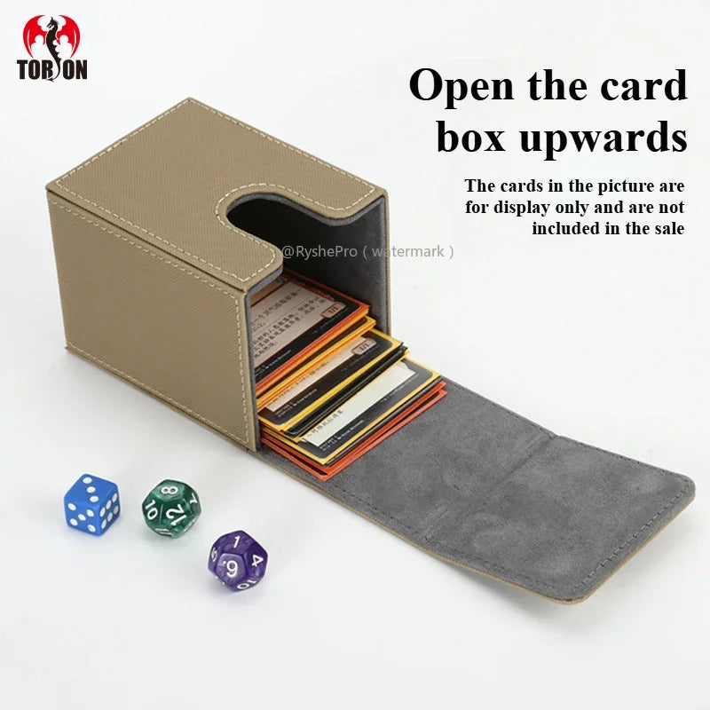 Trading Card Storage Box for 100+Single Sleeved Cards with 2 Dividers Commander Deck Box Compatible with Mtg Card Case
