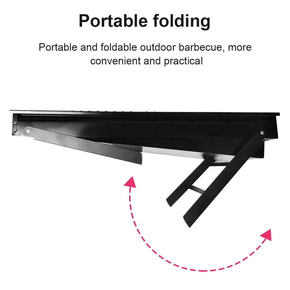Barbecue Grill Folding Grill Portable BBQ Charcoal Grill BBQ Tool Kit Outdoor Cooking Camping Picnic Beach Portable Barbecue Stove