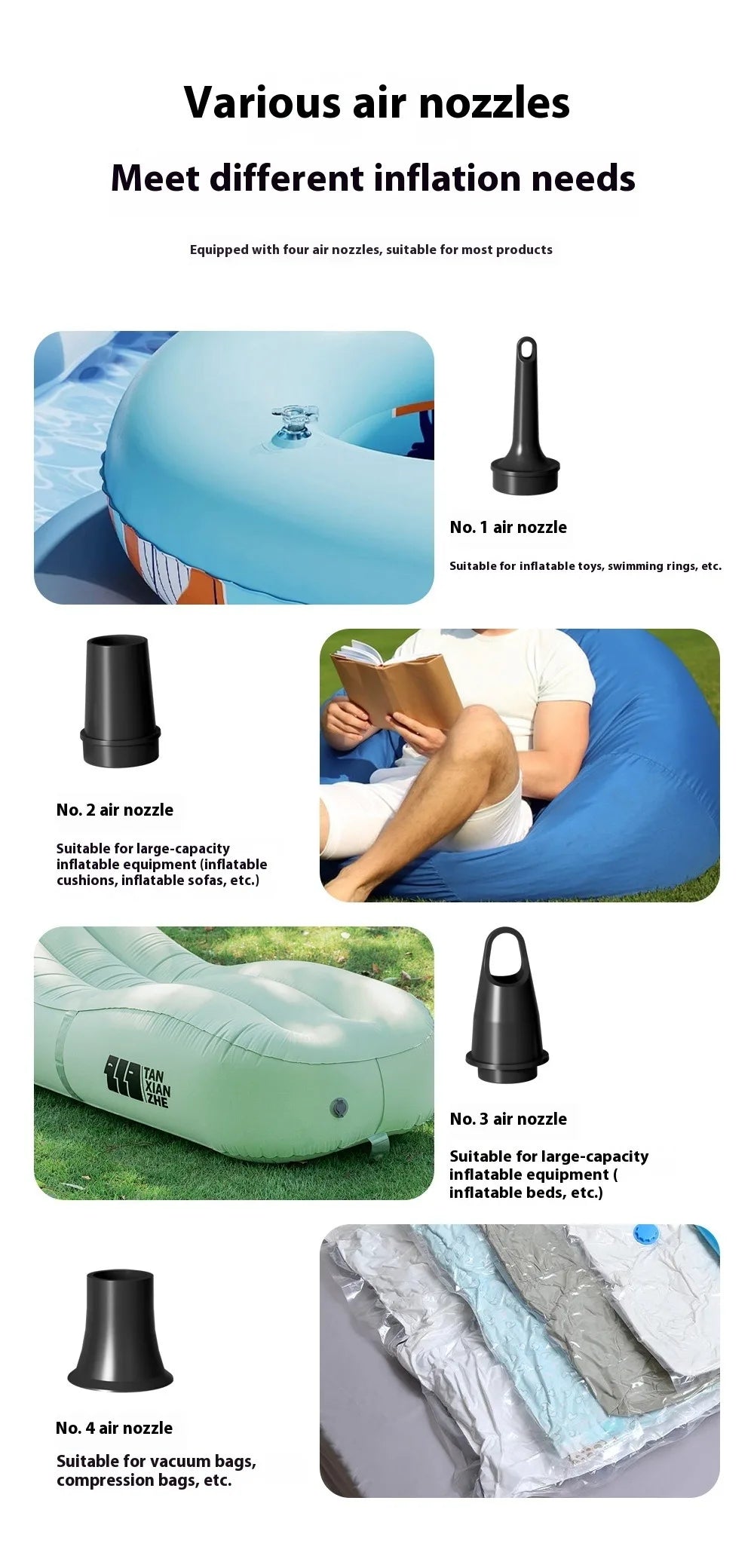 Mini Air Pump Portable Electric Inflator Pump for Air Mattresses Inflate Deflate Beds Swimming Ring Outdoor Camping Pump