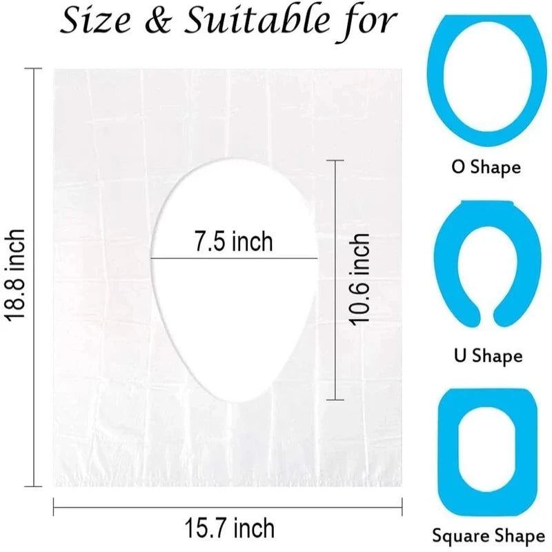 10/20/30/40/60PCS Biodegradable Disposable Plastic Toilet Seat Cover Portable Safety Travel Bathroom Toilet Paper Pad Bathroom