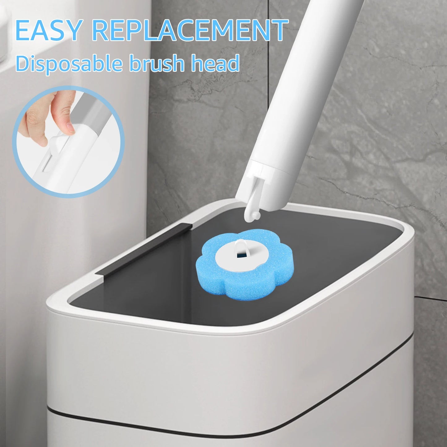 24/72Pcs Disposable Toilet Brush Long Handle Wall-mounted Wc Cleaning Tool Kit with Replaceable Brush Head Bathroom Accessories