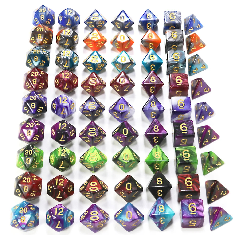 Dice DND Game Dice Role Dice Mixing Colours Dice Set With Bag 9 Different Styles Available For Portable RPG TRPG Games