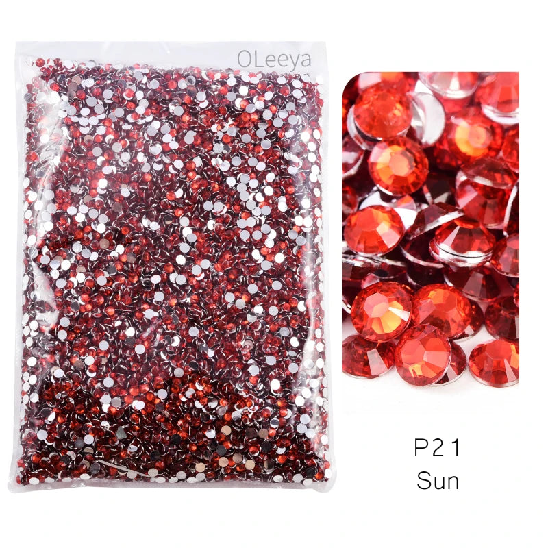 Oleeya Wholesale Flatback Silver bottom Resin Cтразы Non hotfix Rhinestones in Big Package Glitter Crystals and Strass For 네일파츠