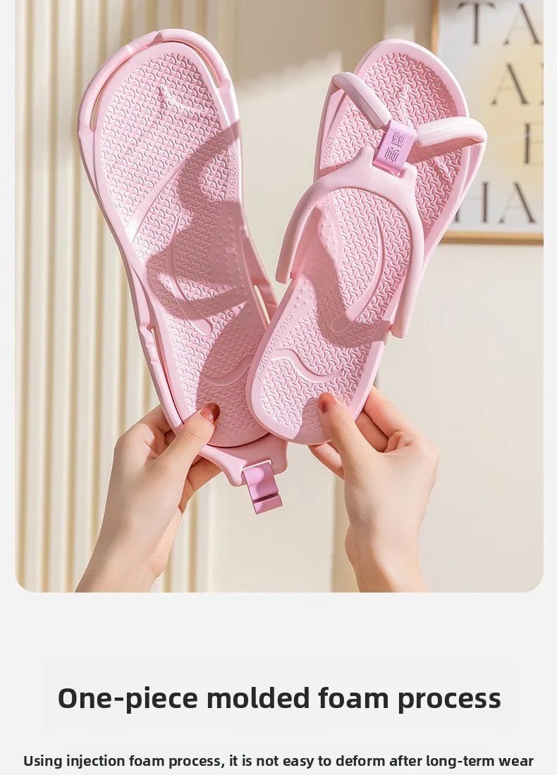 Foldable Travel Slippers Unisex EVA Flip Flops Hotel Non Slip Bathroom Indoor Outdoor Portable Lightweight Comfortable