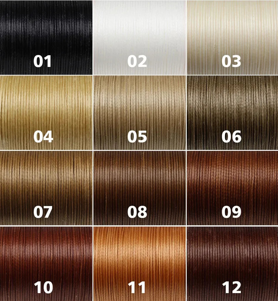 Handmade Flat Wax Thread for Leather Craft, Hand Stitching, DIY Wax Coated Strings, Repair Shoes, Sewing Tools, 0.8mm, 1.0mm