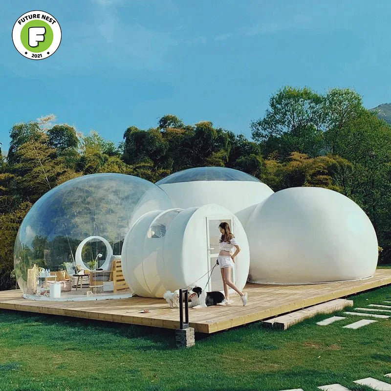 Outdoor Inflatable Bubble House Spherical Tent Transparent Starry Sky Bubble Tent Waterproof PC Material Perfect for Activities