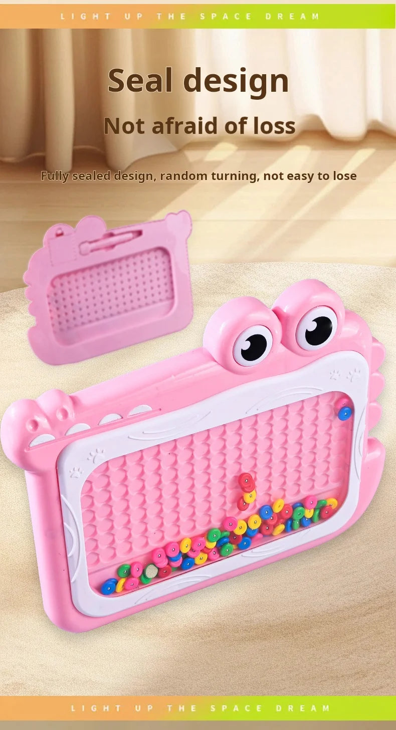 New Kids Magnetic Beads Doodle Board with Puzzle Pen  Drawing Toys  for Children 3-8 yearsMontessori Game Education Gift