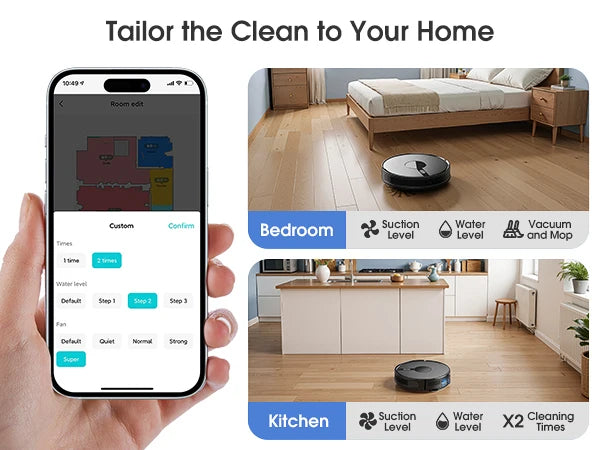 Lubluelu 6500Pa Sweeping Robot Vacuum Cleaner with Mapping Self Collection Dust App Control Dragging Cleaning Sweep Floor for Home Office