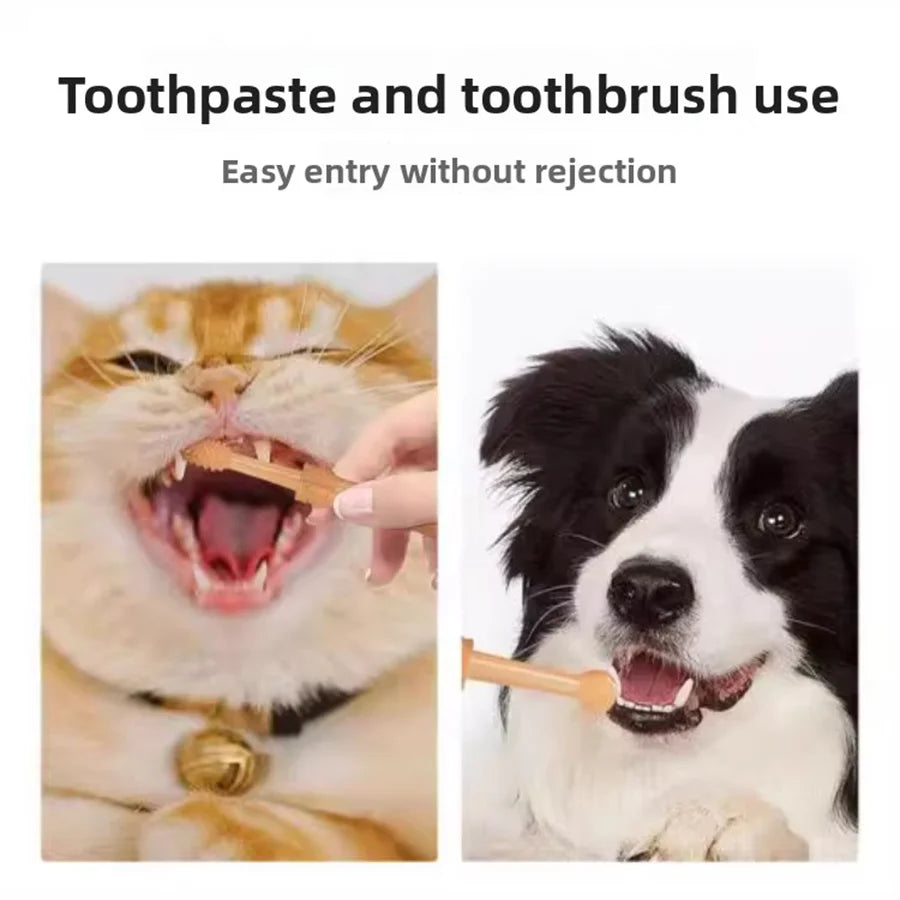 PETCLEAR 2pcs Silicone Pet Toothbrush Soft Dog Cat Oral Care Tongue Scraper Massage Multi-Angle Cleaning Brush for Pets