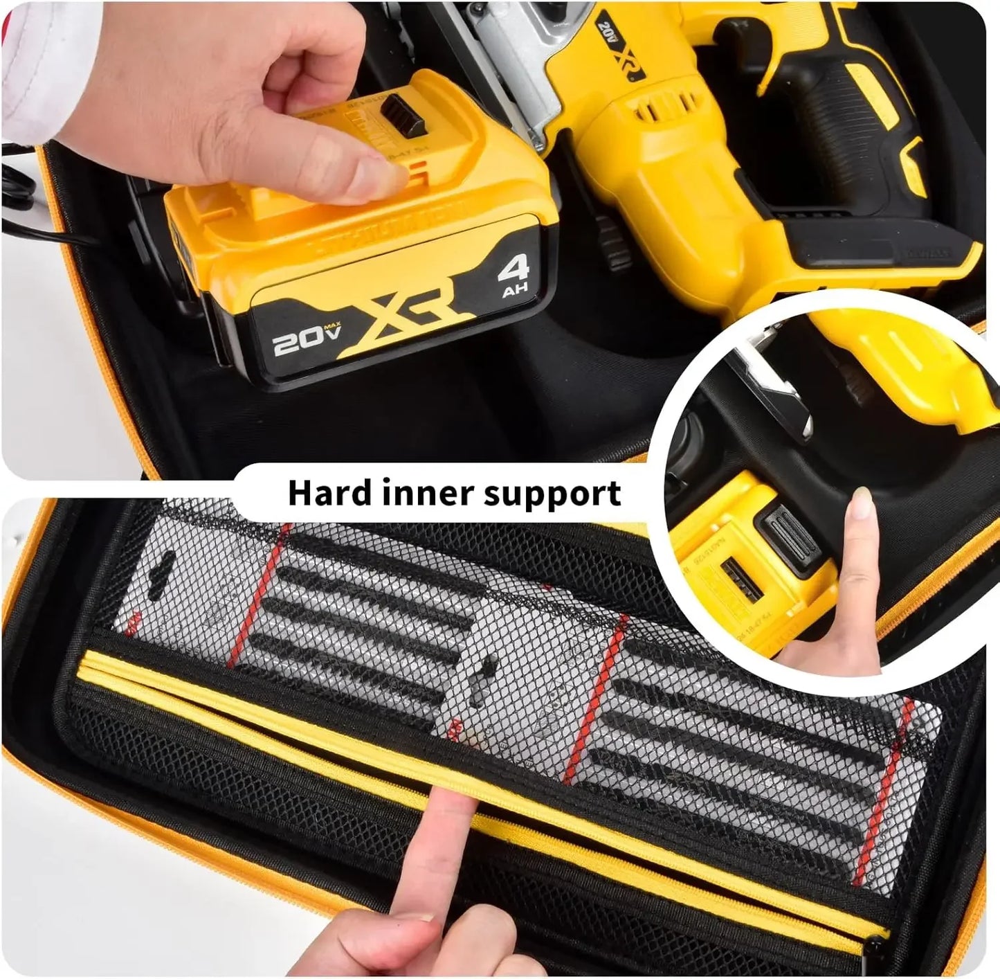 Case for DEWALT 20V MAX XR Jig Saw DCS334B, Jigsaw Power Tool Storage Bag for Skill Saw Blade, Battery and Charger Accessories
