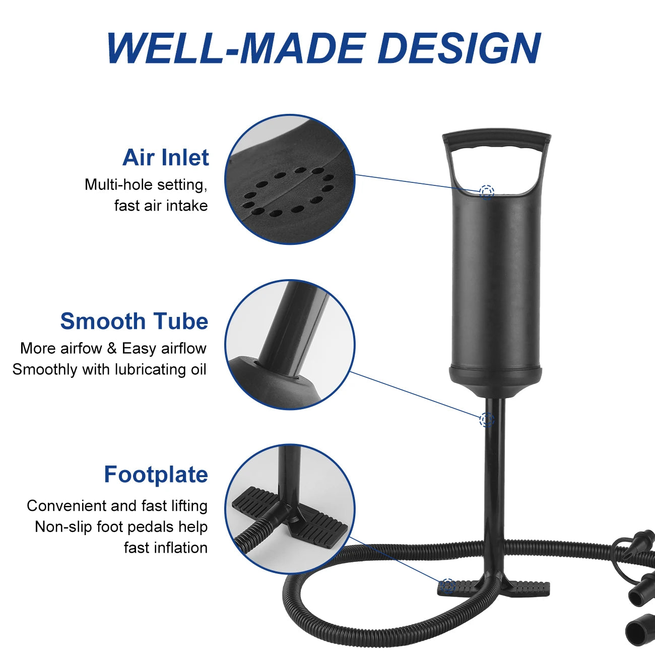 1PC Hand Pull Powerful Floor Air Pump for Inflatable Cushion, Pillow, Wedge, Basin