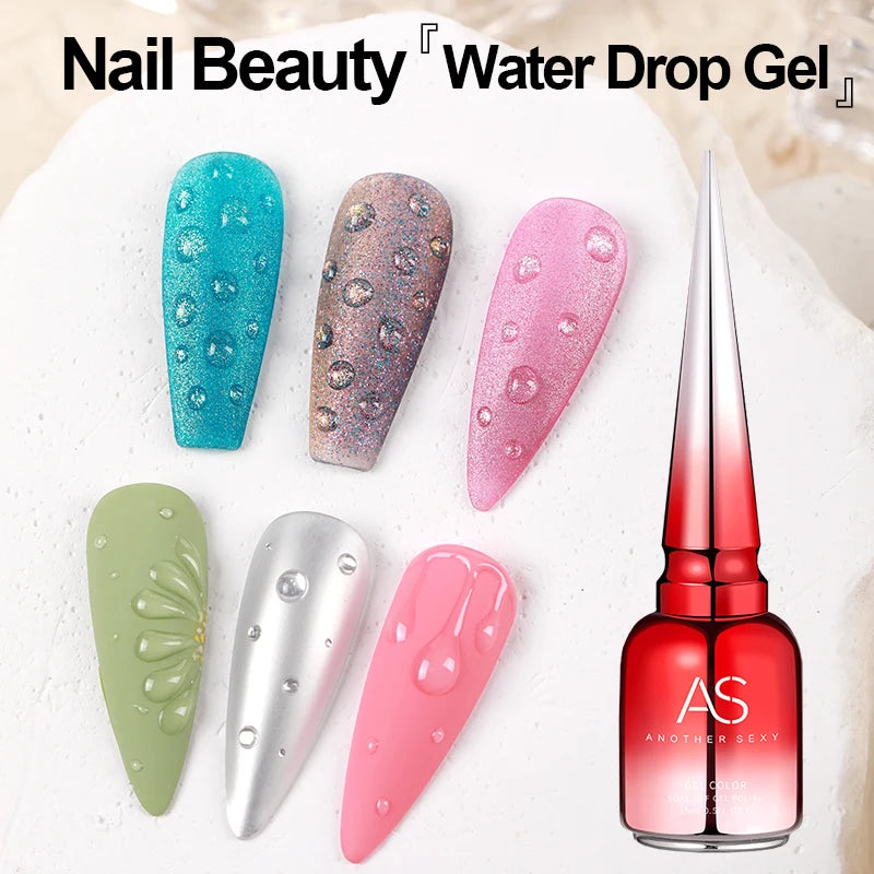 AS Water Drop Wave Gel Nail Gel Polish Clear Ripple Gel Nail Vernis Varnish Glue Phototherapy 15ml Glass Water Drop Glue