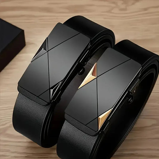 Stylish Men's PU Leather Belt - Fashion Belts for Daily Life, Leisure, Party, Festival, Work, and Business Automatic Buckle