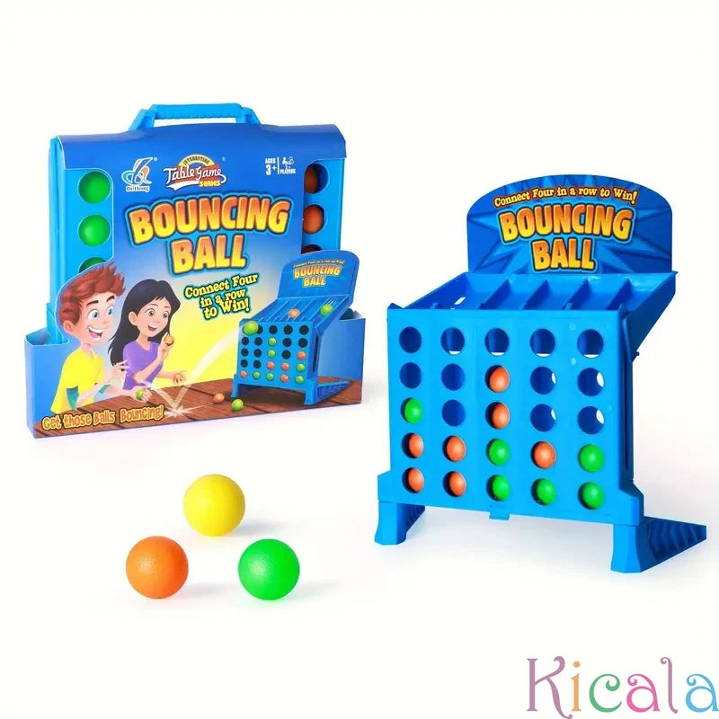 Children Bounce Game Jumping Ball Tabletop Toy for Kids 4 in a Row Parent-Child Interaction Board Game Educational Gift For Kids