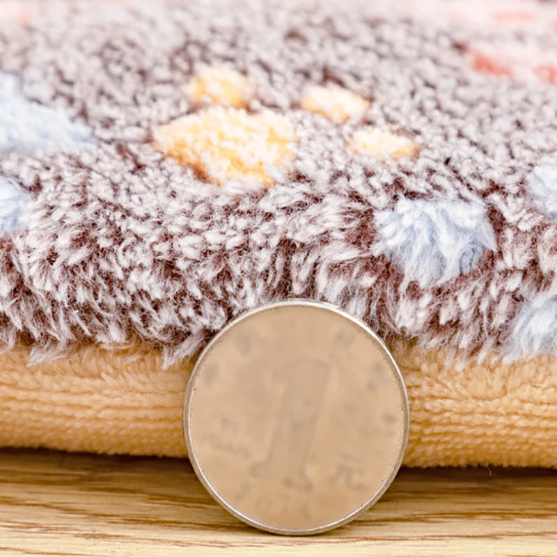 Pet sleeping mat dog bed cat bed soft fur thickened blanket pad velvet household washable warm footprint star pattern blanket