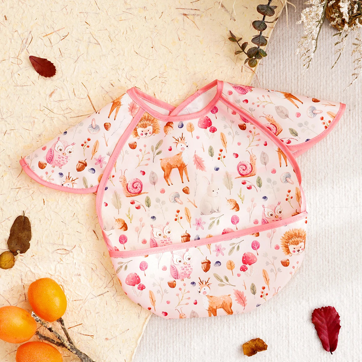 Kangobaby #My Soft Life# New Waterproof Baby Sleeveless Feeding Bib Fashion Full Body Cover