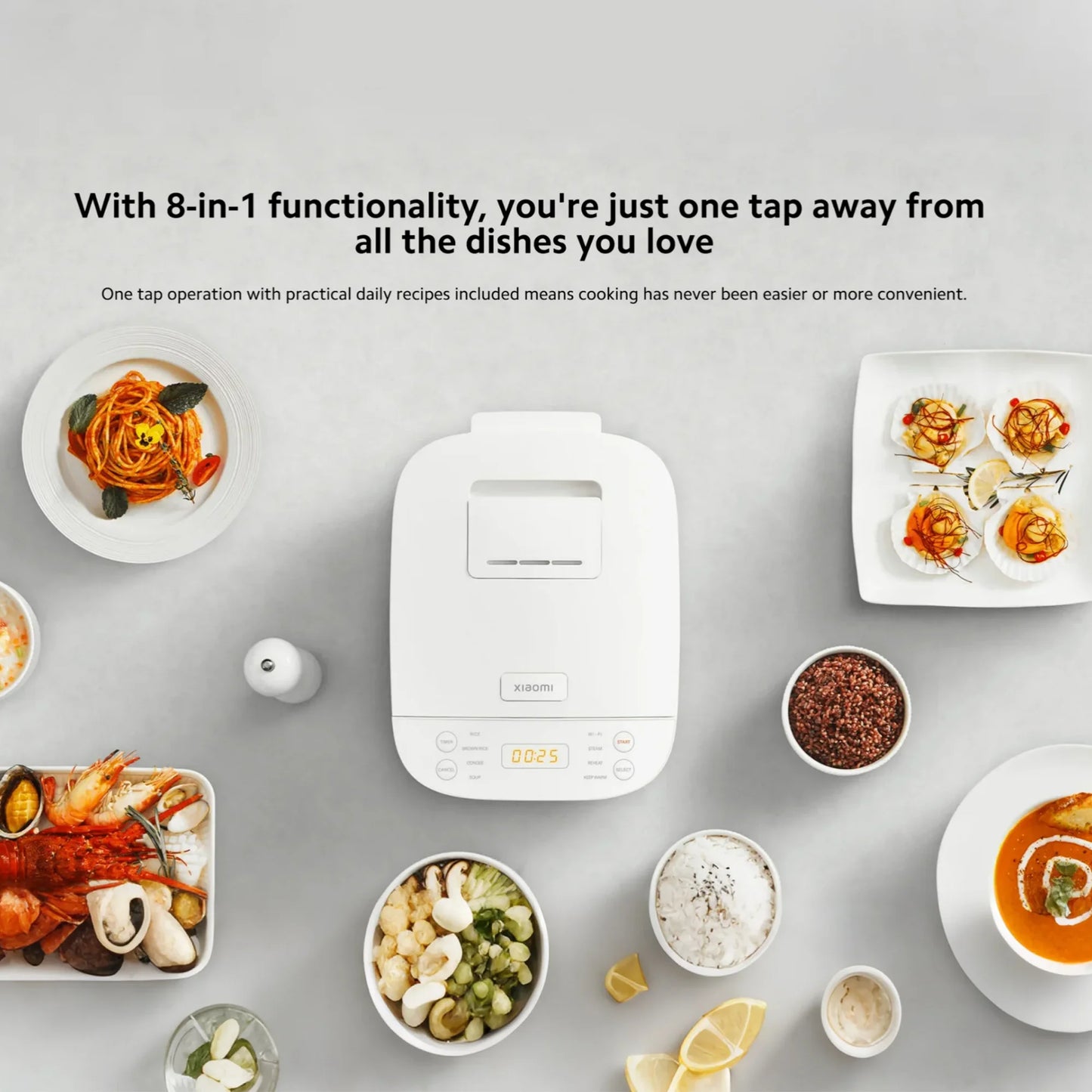 Xiaomi Smart Multifunctional Rice Cooker 3L, Non-stick Interior 24-hour Delay Timer and 12-hour Keep Warm Feature App Control