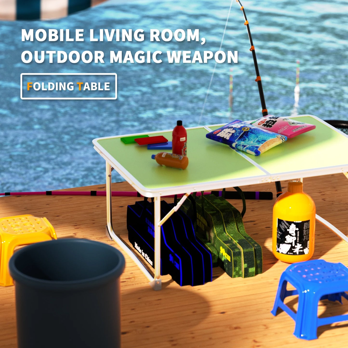 Small Folding Picnic Camping Table, Aluminium Lightweight Foldable Outdoor Garden Backyards BBQ Portable Table,60x40x26cm Table