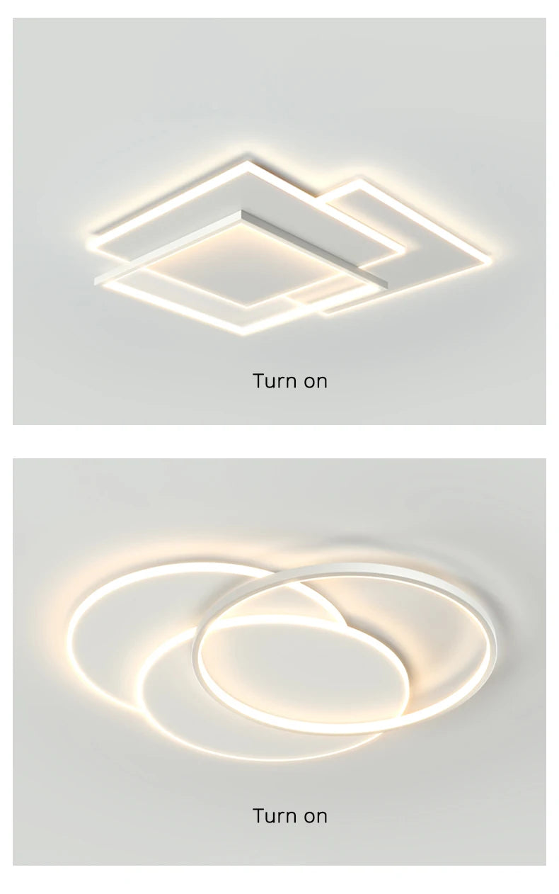 Modern Nordic Led Ceiling Light Square Minimalist Lamps for Kitchen Living Dining  Room Art Home Decoration Chandelier