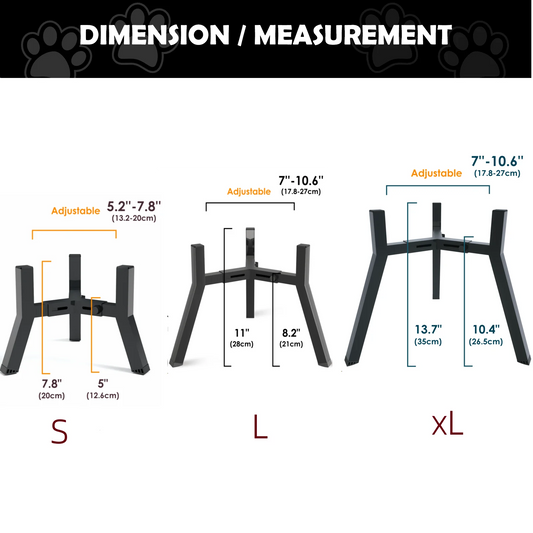 Metal Adjustable Width Raised Dog Bowl Stand for Extra Large Dogs ,Dog food bowl,Elevated Dog Bowls Holder(Bowl Not Included)