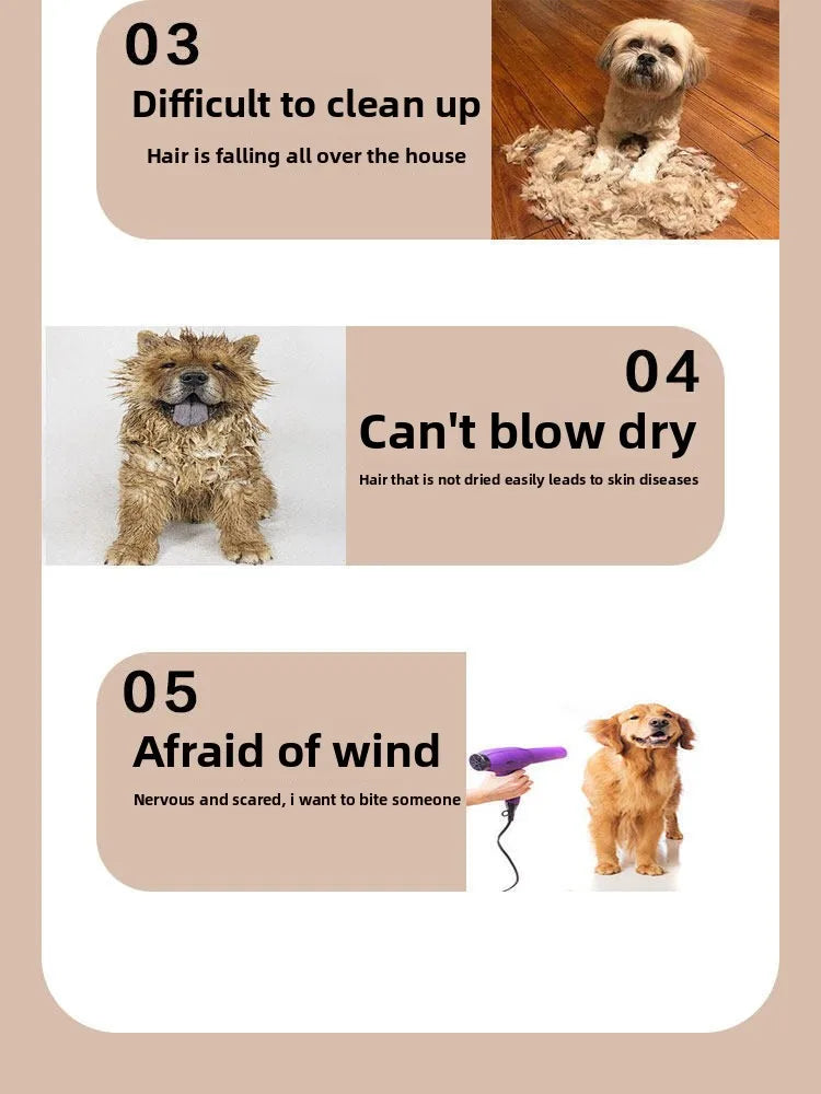 1Pcs S/M/L/XL (4 Sizes) Quick-Dry Pet Hair Dryer for Cats & Large Dogs - No Shedding Fast Drying After Bath, Ideal for Home Use
