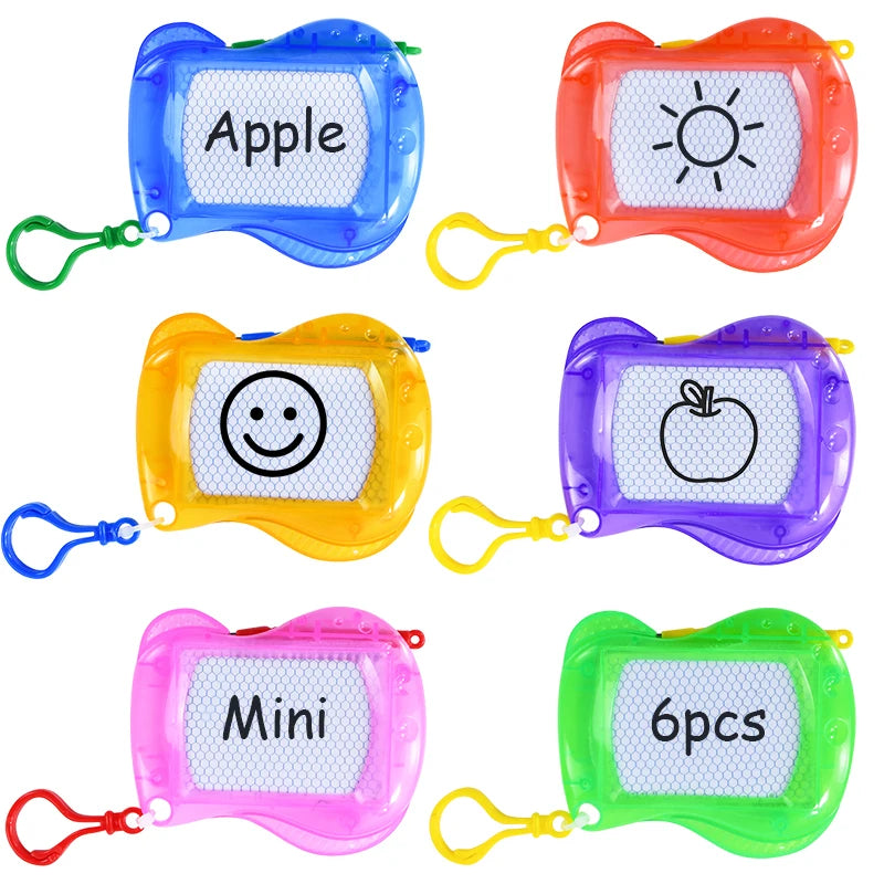 6/12PCS Magnetic Drawing Board Erasable Writing Pad Mini Keychain Kids Birthday Party Favors for guest Pinata Goodie Bag Filler