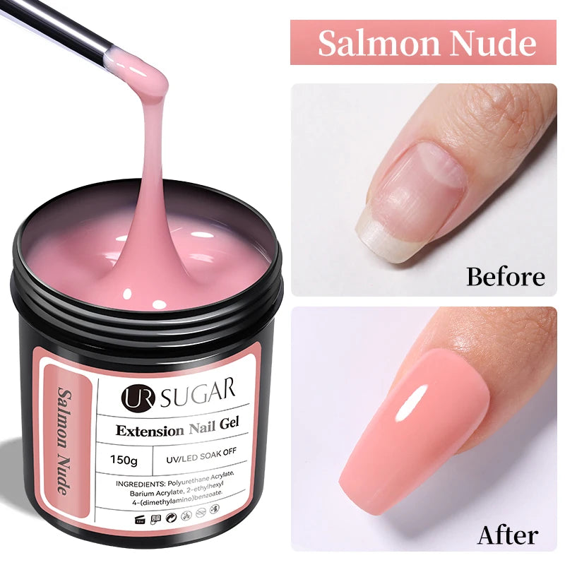 UR SUGAR 150g Extension Jelly Nude Pink Rose Red Quick Extension Gel Nail Polish Nail Extension UV LED Manicure Soak Off