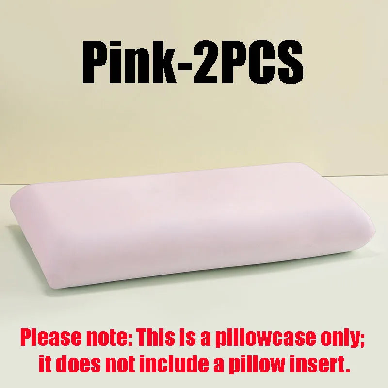 Summer Ice Silk Cooling Pillow Case, Open Style Elastic Edge Cover, Breathable Cool Feel Soft Pillow Protector for Better Sleep