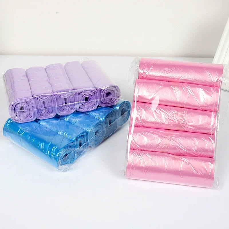 5 Rolls/pack Household Disposable Trash Pouch Small Trash Bags Kitchen Storage Garbage Bags Cleaning Waste Bag Plastic Bag